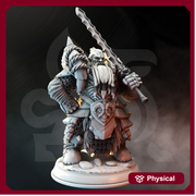 Dwarf Paladin Fighter w/ Sword Miniature | 28mm, 32mm,54mm,75mm, 100mm Scales | Roleplaying games Figure D&D 5e Pathfinder | DM Stash - Only-Games