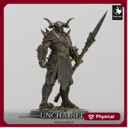 Fighter, Ranger Spear Polearm Master, Oathbreaker Paladin, DnD Unpainted Miniature| 28mm, 32mm,54mm,75mm,100mm Scales | Dungeons & Dragons - Only-Games