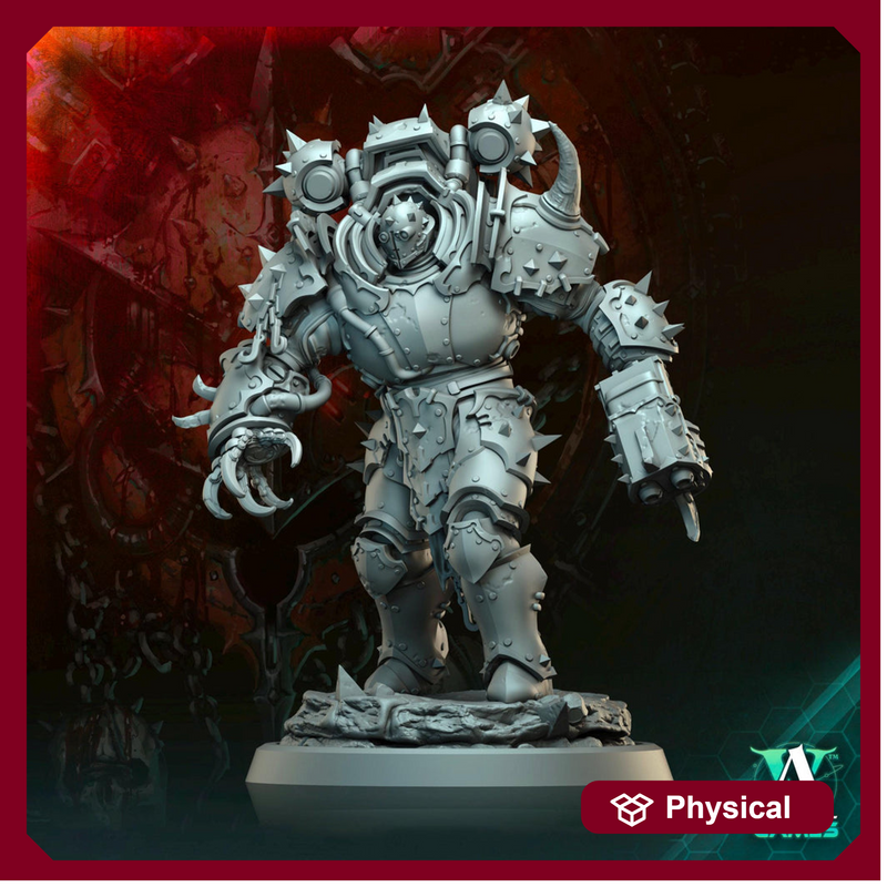 Sci-Fi Miniature Chaos Space Knight, Hellscape Praetorian | 28mm,32mm, 54mm, 75mm,100mm Scales | Resin Mini | Archvillain Games - Only-Games