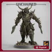 Fighter Dual Axes, Light Soldier, Oathbreaker Paladin, Unpainted Miniature| 28mm, 32mm,54mm,75mm,100mm Scales |Dungeons & Dragons Pathfinder - Only-Games