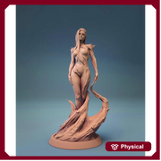 Beautiful Dryad, Female Fey Druid,  PC / NPC Miniature | 28mm, 32mm, 54mm,75mm, 100mm Scales | Pathfinder Figure | DnD |Figurine unpainted | - Only-Games