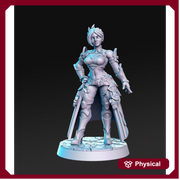 Pinup Female Swashbuckler Fighter | 28mm, 32mm and 75mm Scale Miniature | | Sexy Female unpainted resin Figurine mini -D&D - Only-Games