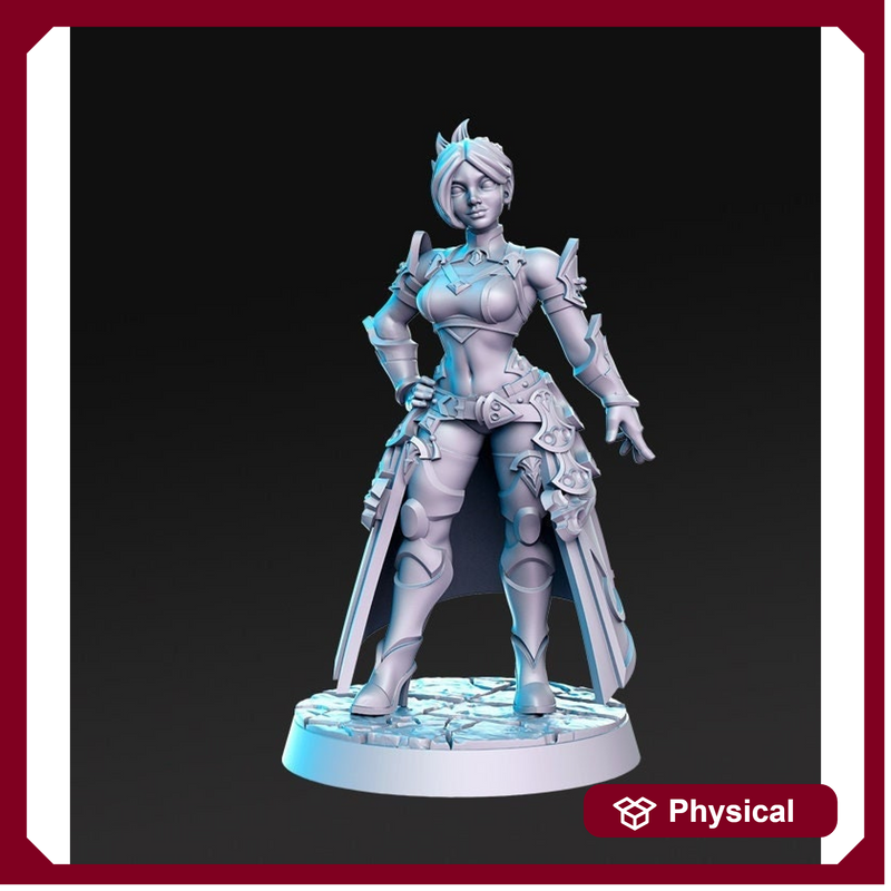 Pinup Female Swashbuckler Fighter | 28mm, 32mm and 75mm Scale Miniature | | Sexy Female unpainted resin Figurine mini -D&D - Only-Games