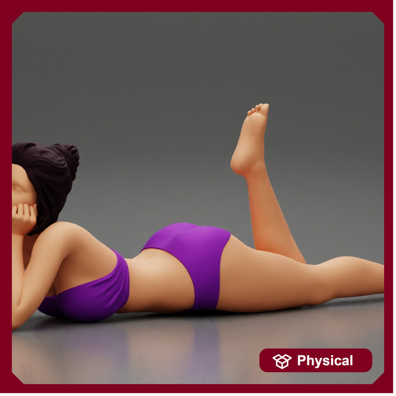 Sexy woman lying in fashionable elegant bikini swimsuit
