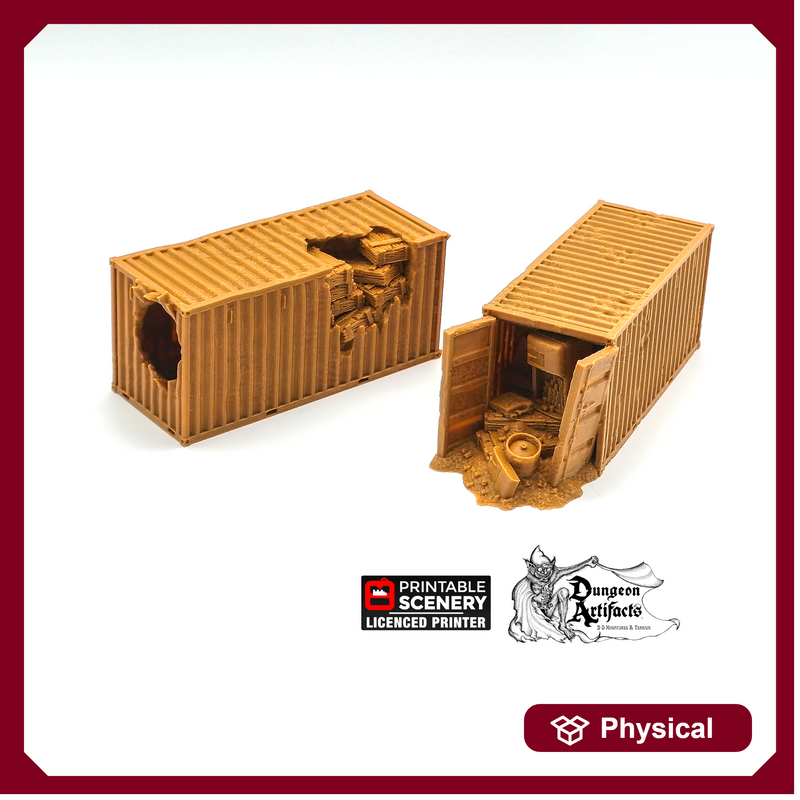 Wasteland Shipping Containers - Brave New Worlds - Printable Scenery Wasteworld Gaslands Terrain Scatter D&D DnD
