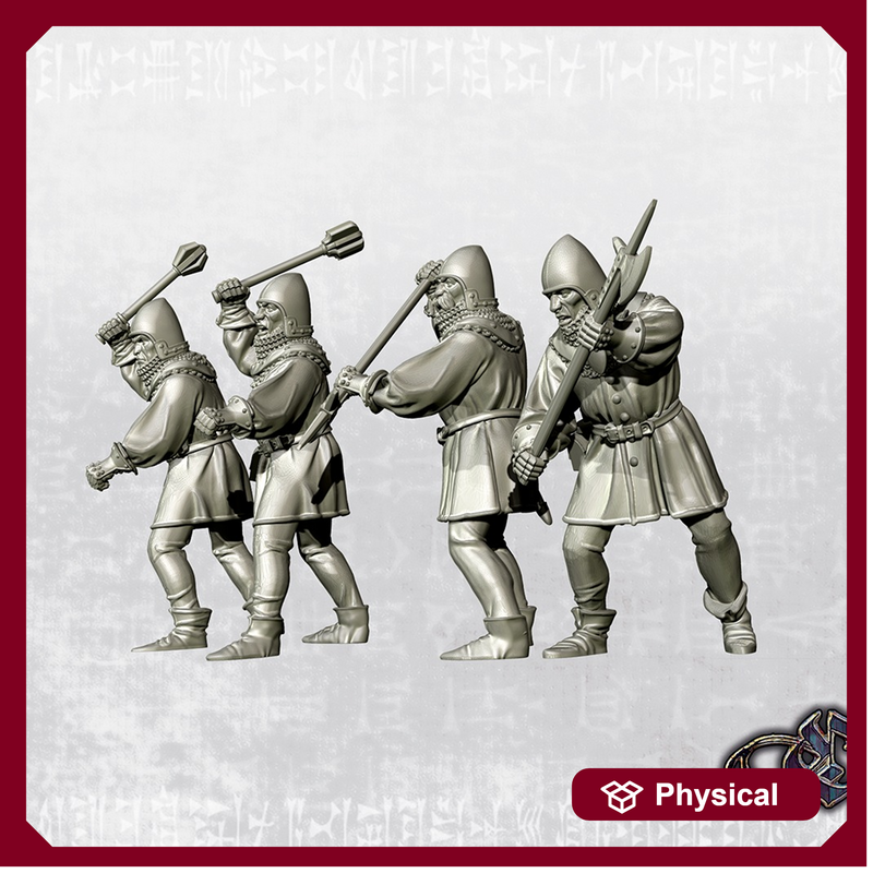 Infantrymen with Maces and Axes - Late 14th - 28mm historic scale