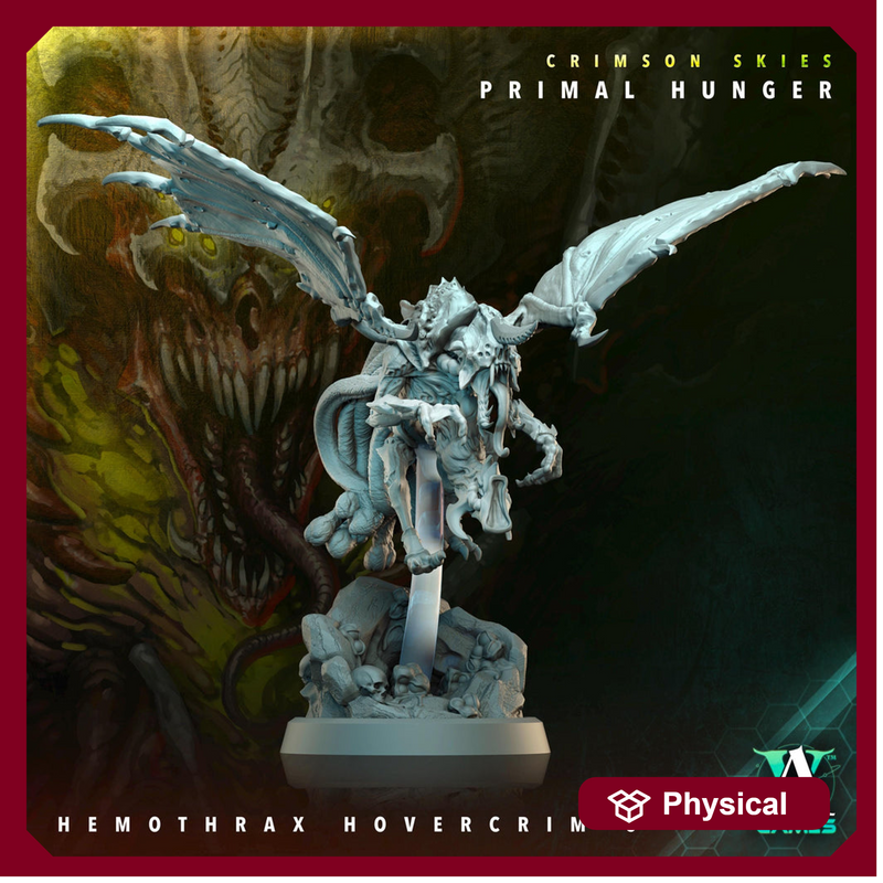 Sci-Fi Flying Insectoid Hemothrax Hovercrim Miniature | 25mm, 40mm, 50mm, 60mm BASE SIZES | Resin Unpainted | Sci-fi Archvillain Games - Only-Games