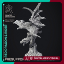 Red Dragon & Rider - 2 versions - Gyth - PRE SUPPORTED - D&D 32mm