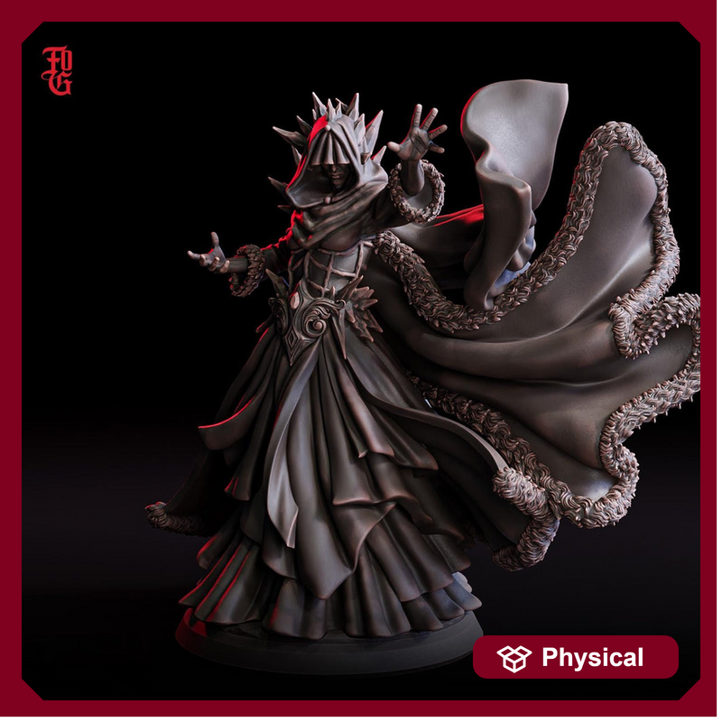 Sorlock, Warlock, Sorcerer Wizard | 28mm,32mm,54mm,75mm,100mm Scale |Player Character Mini| D&D 5e Pathfinder Figurine | Flesh of Gods - Only-Games