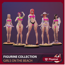FIGURINE COLLECTION / GIRLS ON THE BEACH / 5 PIECES