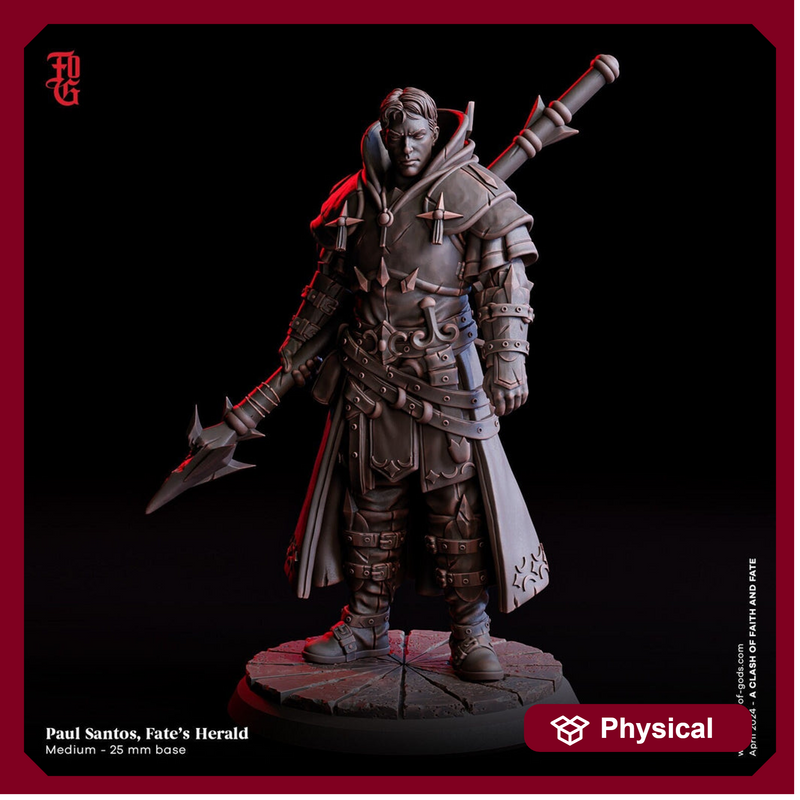 Tempest Cleric Polearm Master, Fighter, Paladin |28mm, 32mm,54mm,75mm,100mm Scales | Player Character Mini | D&D 5e Pathfinder Flesh of Gods - Only-Games