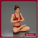 sexy girl in shorts doing sukhasana yoga pose