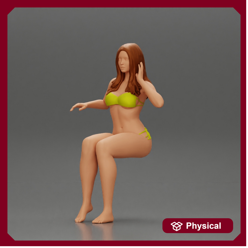 Sexy girl in a bikini sitting on a boat - Only-Games