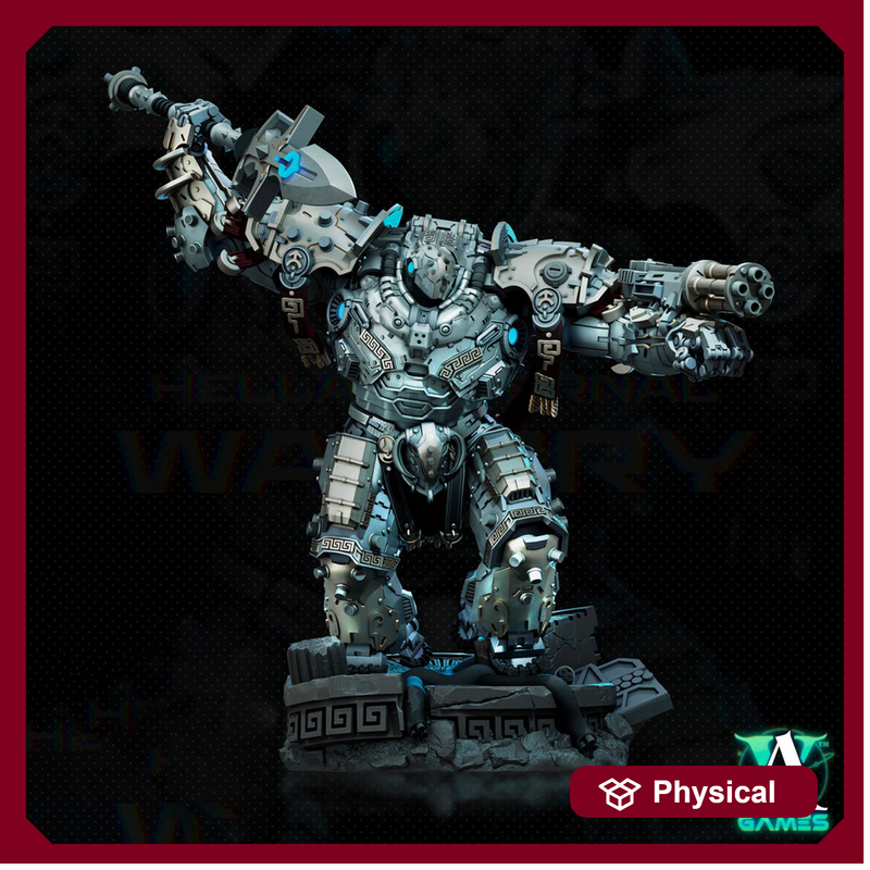 Sci-Fi Heavy Terminator Battle Mech Knight Miniature | 32mm, 40mm, 50mm, 65mm 80mm BASE SIZES | Resin Unpainted | Sci-fi Archvillain Games - Only-Games