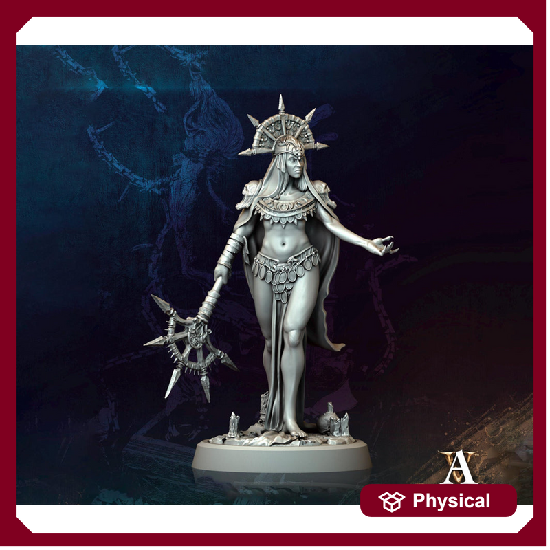 Human Female Necromancer Warlock Sorcerer Cultist | 28mm,32mm,54mm,75mm,100mm Scales| Dungeons and Dragons | Pathfinder | Archvillain Games - Only-Games
