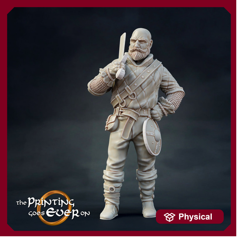 Human Fighter Rogue Brigand | Miniature | 28mm Scale | 32mm Scale | Pathfinder Figure | DnD | Human Ranger Figurine unpainted | - Only-Games