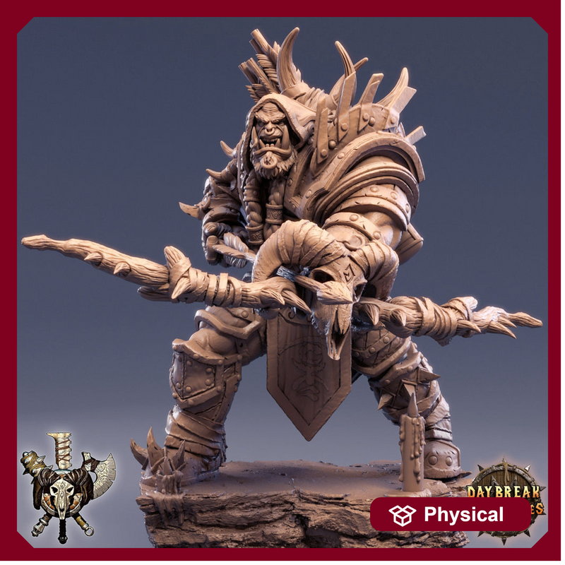 Orc War Chief | Orc Archer Fighter Ranger Barbarian | Scales: 28mm | 32mm |54mm |75mm |100mm  Megaboss | Dungeons and Dragons | Pathfinder | - Only-Games