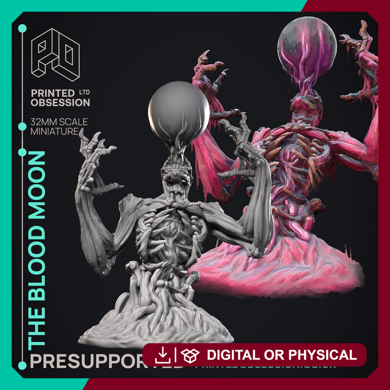 The Blood Moon - End game boss monster -  PRESUPPORTED - Illustrated and Stats - 32mm scale