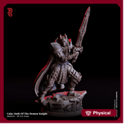Tiefling Paladin Fighter PC / NPC | 28mm, 32mm,54mm,75mm,100mm Scales | Player Character Mini  -D&D 5e Pathfinder Figurine |Flesh of Gods - Only-Games