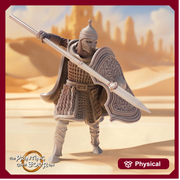 Human Fighter Paladin in Chainmail Spear & Shield Unpainted Miniature |28mm, 32mm, 54mm, 75mm, 100mm Scales | Pathfinder Figure DnD Figurine - Only-Games