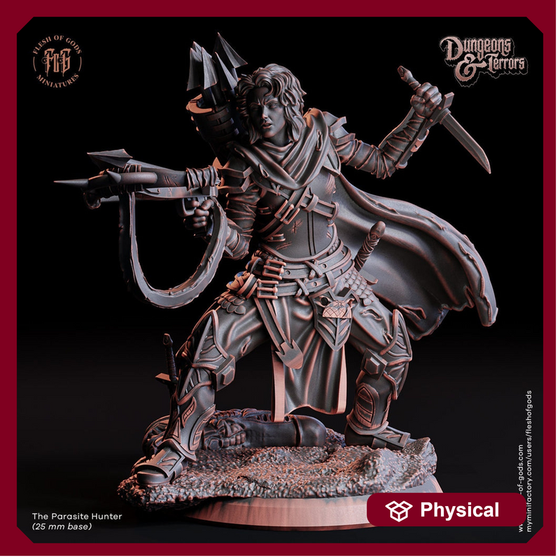 Female Rogue Crossbow Expert Monster Huntress  PC NPC | 28mm, 32mm, 75mm Scale Resin Miniature | Dungeons and Dragons | Flesh of Gods - Only-Games