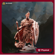 Fire Paladin Miniature with Shield | Holy Knight PC NPC | DnD UNPAINTED Resin - Only-Games