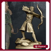 Elf Sharpshooter Archer Miniature Dungeons and Dragons | 28mm, 32mm Scale | Pathfinder Figure | DnD | Elf with Longbow Figurine unpainted | - Only-Games