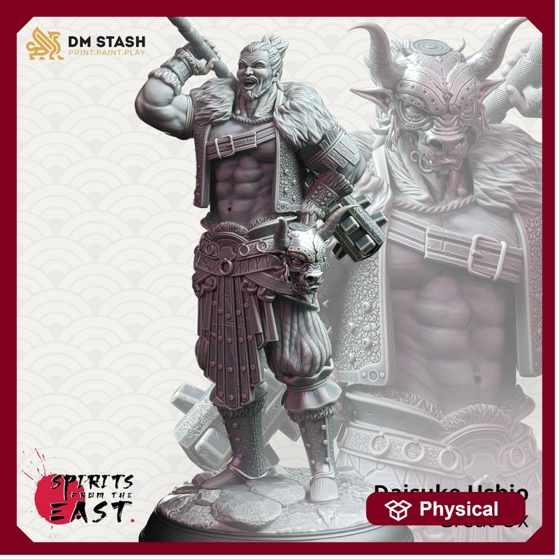 Human Male Barbarian Samurai also w/ Animal Armor | 28mm,32mm,54mm,75mm,100mm Scales Miniature | Dungeons and Dragons Pathfinder | DM Stash - Only-Games