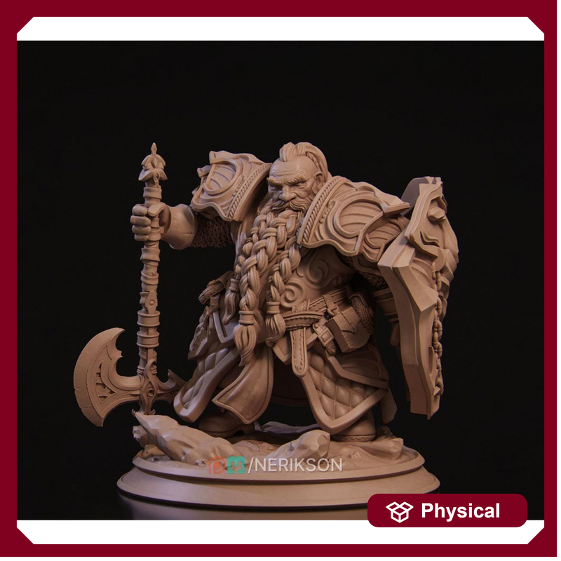 Dwarf Fighter, Paladin, Battle Master PC /NPC UNPAINTED D&D| 5 Sizes/Scales - Only-Games