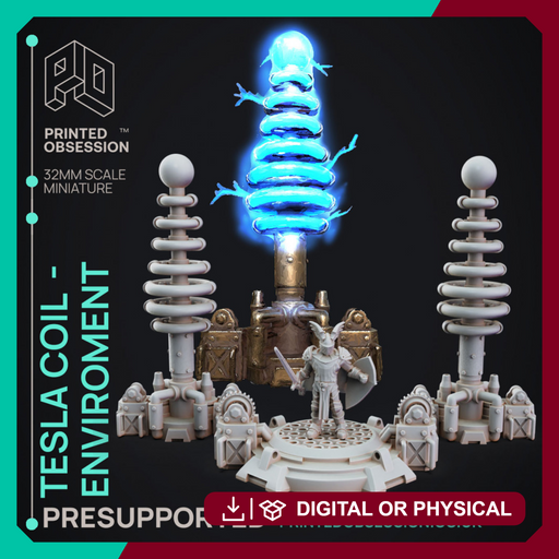 Tesla Coil - Enviroment/Scatter Terain - PRESUPPORTED - 32mm Scale - Only-Games