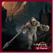 Orc / Half-Orc Fighter Spear Miniature PC NPC | 28mm, 32mm,54mm,75mm Scales | Pathfinder Figure | DnD 5E|  Figurine unpainted | - Only-Games
