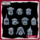 Orc freebooter pirate heads (physical miniatures conversion set)