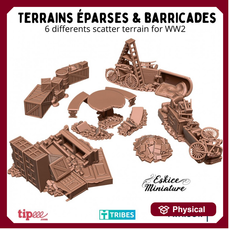 WW2 Scatter terrains X6 - 28mm for wargame