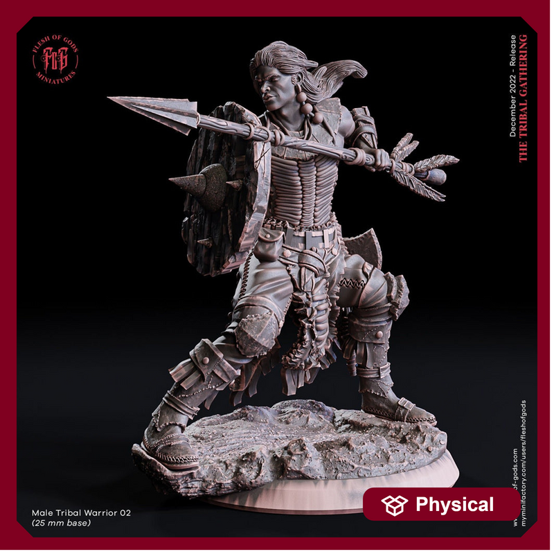 Fighter, Ranger PC / NPC  | 28mm, 32mm,75mm Scales | 100mmTall | Player Character Mini- Minis -D&D 5e Pathfinder Figurine | Flesh of Gods - Only-Games