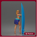 Surfer poses beside surfboard in bikini ready for waves 2 64
