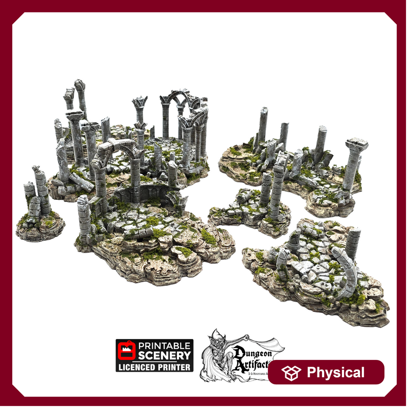 Ancient Ruins - Clorehaven and The Goblin Grotto - Printable Scenery - Wargaming Terrain Scatter D&D, DnD