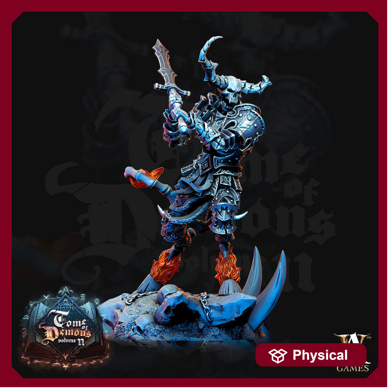 Undead Death Fighter, Demon Hell Knight | 28mm, 32mm, 75mm Scale | Dungeons and Dragons 5e Miniatures | Pathfinder | Archvillain games - Only-Games