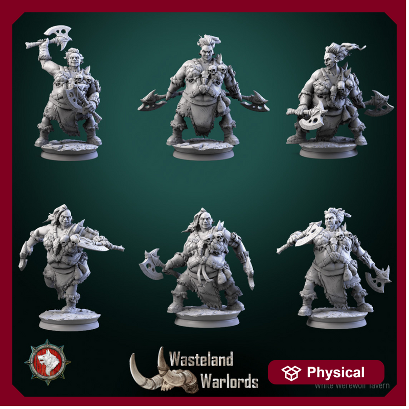 Big barbarian females set 6 miniatures 32mm