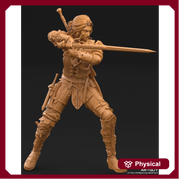 Pinup Female Human Fighter Ranger Monster Hunter PC NPC | 28mm, 32mm Scales also 50mm & 100mm | Dungeons and Dragons | Pathfinder | 3dArtGuy - Only-Games