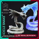 Icicle Snake - Elemental Familar - PRESUPPORTED - 32mm scale