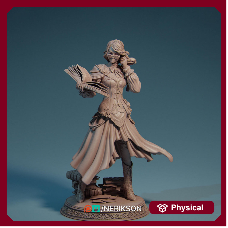 Female Wizard, Sorcerer, Librarian PC NPC | 6 Sizes /Scale Resin Miniature | Dungeons and Dragons - Only-Games