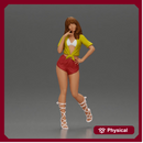 Confident and Stylish Woman in Chic Summer Outfit Posing Playfully