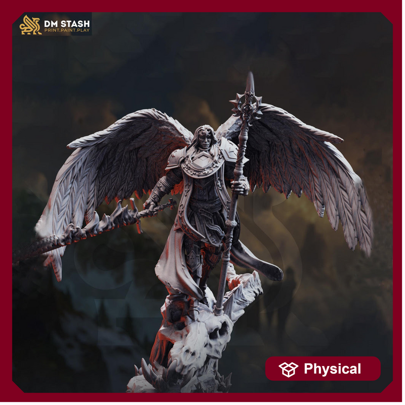 Winged Angel Paladin Miniature | Celestial Warrior | Resin 28mm 32mm 54mm 75mm 100mm - Only-Games