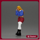 Troubled Woman in Stylish Outfit Holding Head in Deep Thought