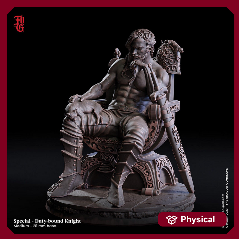 Duty bound Knight, Fighter Short Rest D&D 5e | Scales: 28mm, 32mm ,54mm, 75mm,100mm | Dungeons and Dragons | Pathfinder | Flesh of Gods - Only-Games