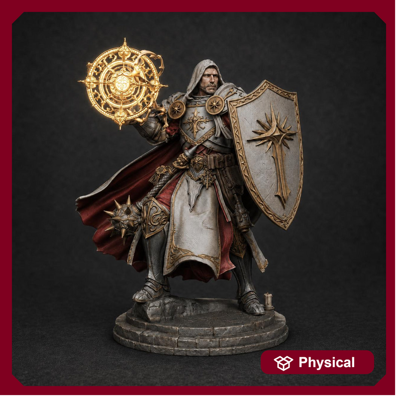 War Cleric Battle Priest Magic, PaintedOrNot Original Design Unpainted Mini | 5 Sizes /Scales - Only-Games