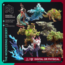 Elemental Creatures 2 - 8 Models -  PRESUPPORTED - Illustrated and Stats - 32mm scale