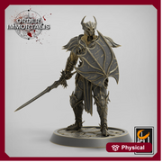 Fighter Sword and Shield, Oathbreaker Paladin,  Unpainted Miniature | 28mm, 32mm,75mm Scales | Dungeons and Dragons | Pathfinder | - Only-Games