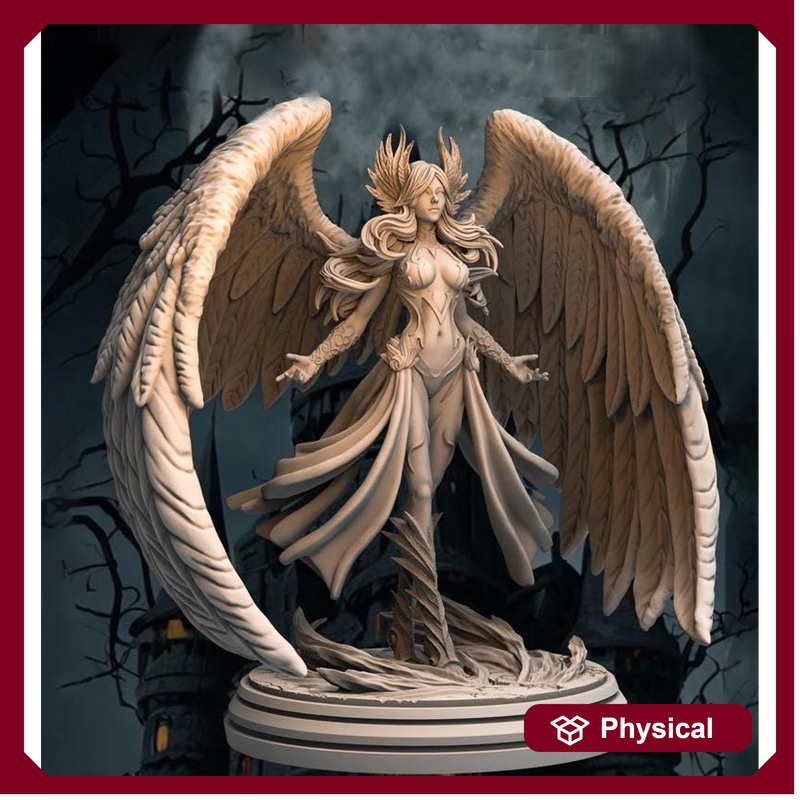 Female Angel Celestial Paladin PC NPC Miniature NSFW Topless versions | 28mm,32mm,54mm,75mm,100mm Scales |  DnD 5e | Unpainted figure - Only-Games