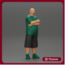 Fat Gangster in cap folding one's arms